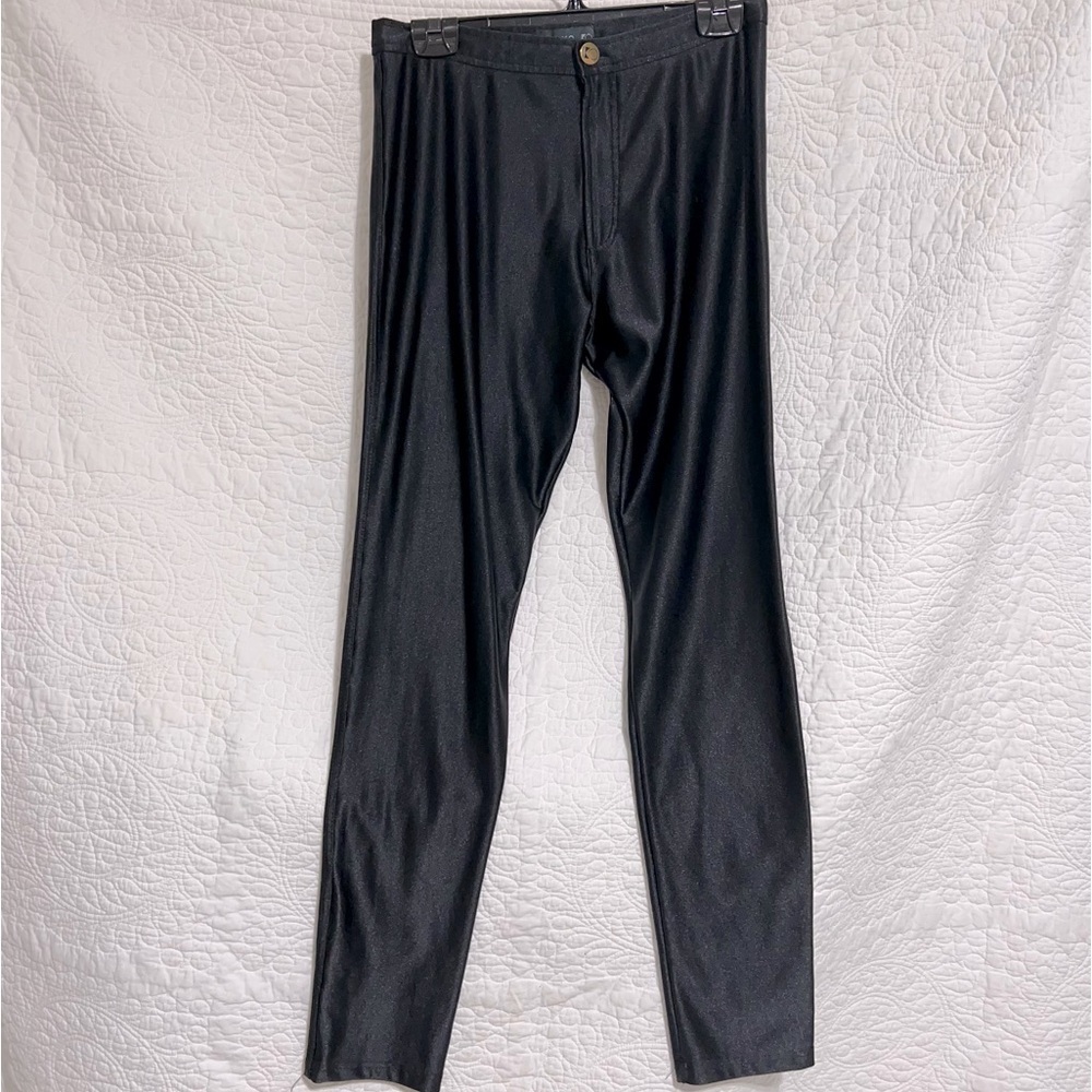 EIKO Womens Shimmering Black Leggings, Size Large